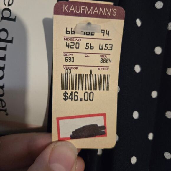 ALFRED DUNNER Navy Polka Dot Pleated Skirt Sz 18W NWT 0269 - Picture 4 of 8